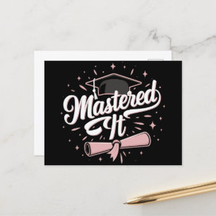 Masted it Masters Degree Student MBA Studenten Vykort