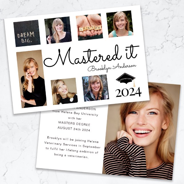 Masted it Photo Collage Student annons Inbjudningar (Skapare uppladdad)