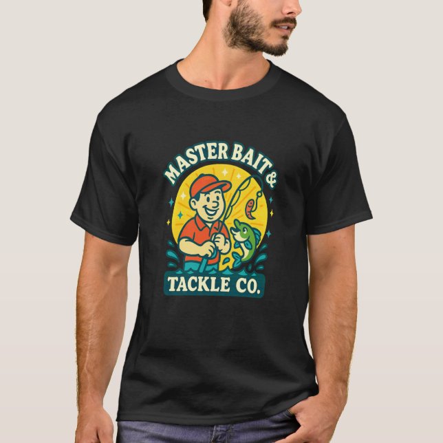 Master Baiter Bassfiske Roligt Fars Dag T Shirt (Framsida)