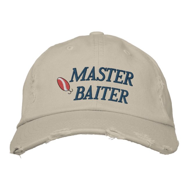 Master Baiter Fishing Embroized Hat Broderad Keps (Framsida)