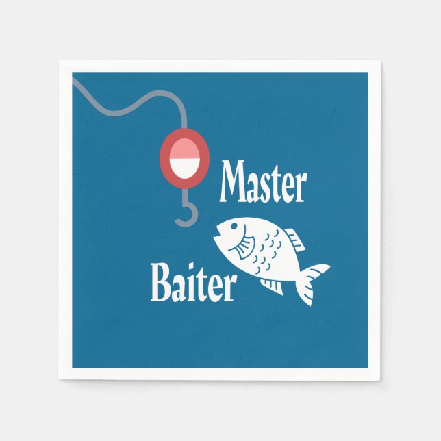 Master Baiter Fishing Funny Novelty Fish Joke Pappersservett (Framsidan)