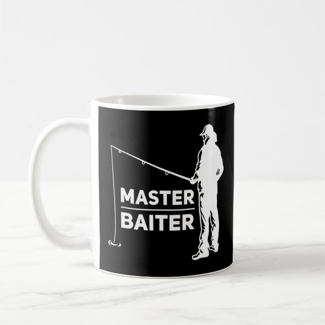 Master Baiter for Fisherman eller Fishing Älskare  Kaffemugg (Vänster)