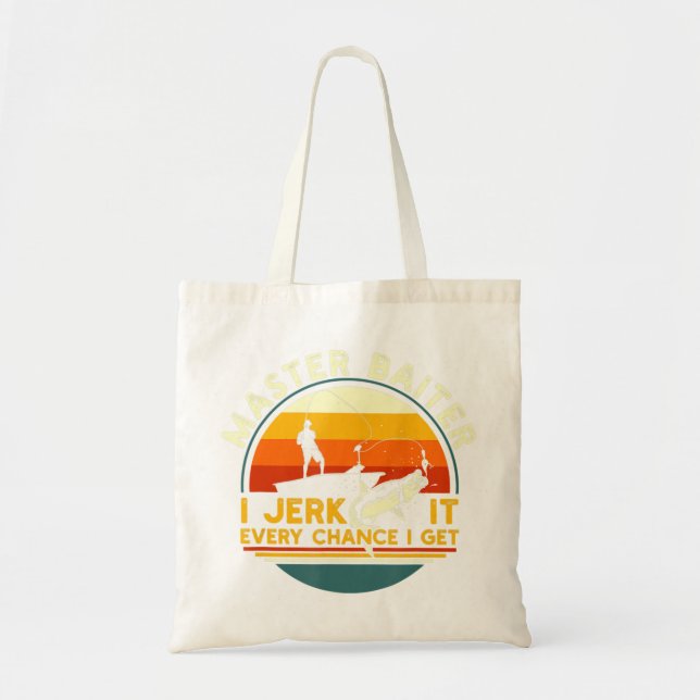 Master Baiter I är alltid på väg för en fisk Tygkasse (Framsidan)