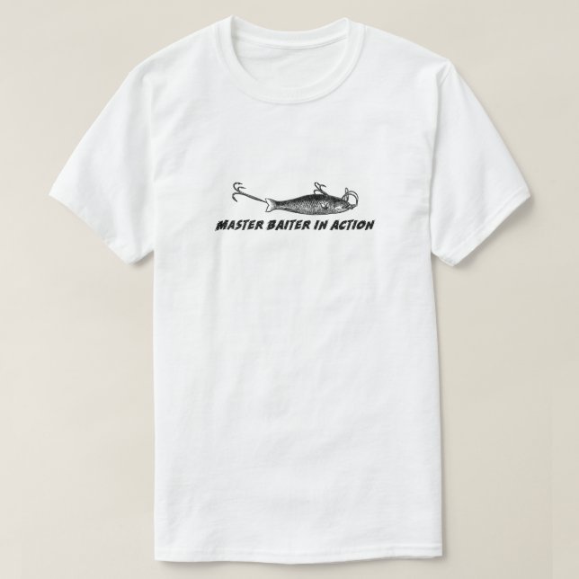 Master Baiter in Action T-Shirt - Funny Fishing (Design framsida)