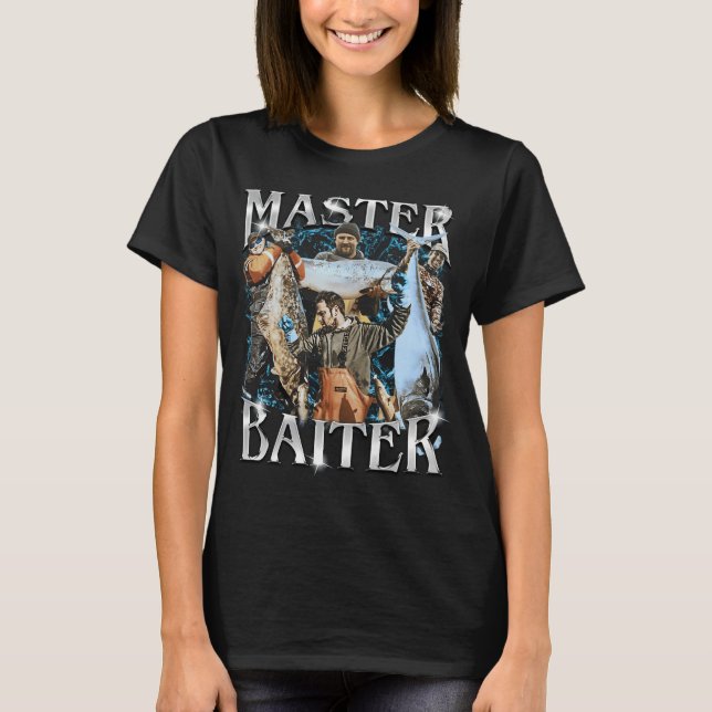 Master Baiter – Rolig T-Shirt med Fiskepun för Män (Framsida)