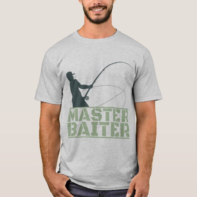 Master Baiter Shirts För manar, Fishing Tshirt Fun T Shirt (Framsida)