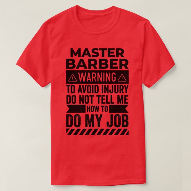Master Barber Warning Classic TShirt T Shirt (Design framsida)