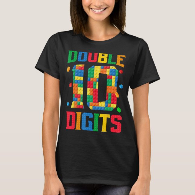 Master Builder 10:e födelsedagspojken 10 Bricks Te T Shirt (Framsida)