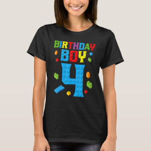 Master Builder 4e födelsedagen Boy 4, fyra år inby T Shirt