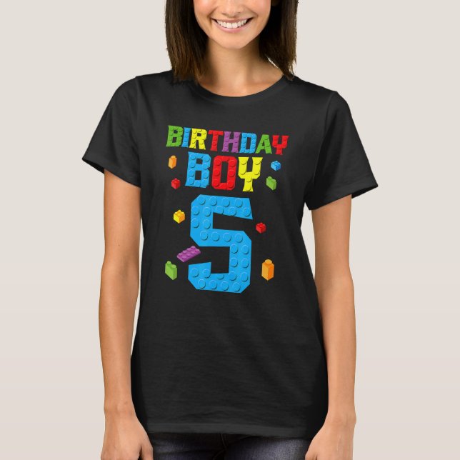 Master Builder 5:e födelsedagspojken 5-årsbyggd T Shirt (Framsida)