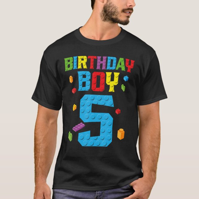 Master Builder 5:e födelsedagspojken 5-årsbyggd T Shirt (Framsida)