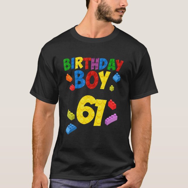 Master Builder 61 Birthday Boy 61st Year Byggnad T Shirt (Framsida)