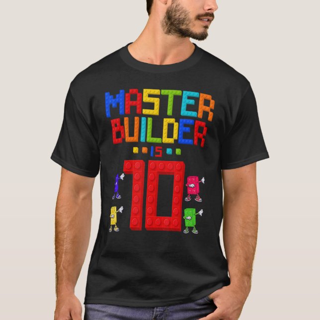 Master Builder är 10 år gammal Byggnad 10:e födels T Shirt (Framsida)