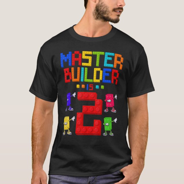 Master Builder är 2 år gammal Byggnad 2:a födelsed T Shirt (Framsida)