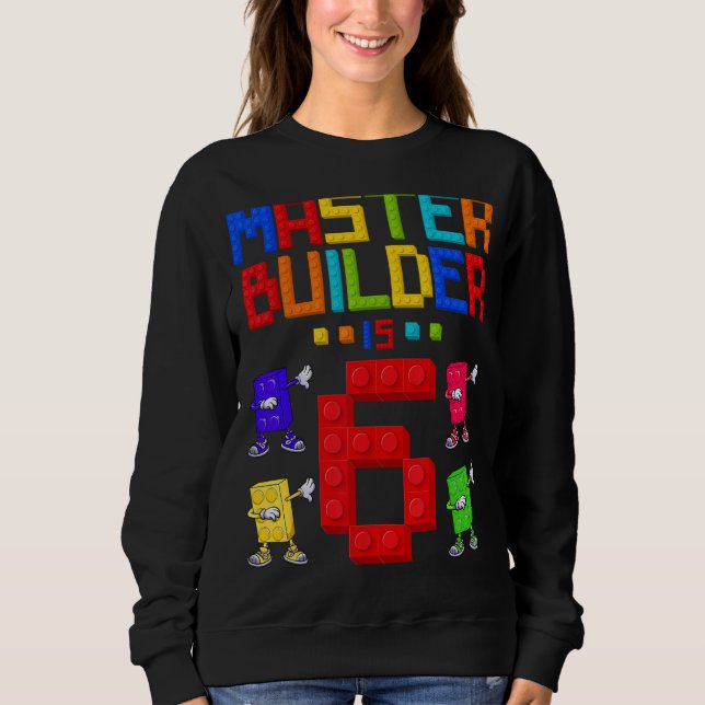 Master Builder är 6 år gammal Byggnad 6e födelseda T Shirt (Framsida)