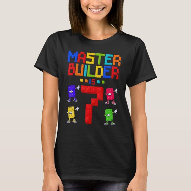 Master Builder är 7 år gammal Byggnad 7:e T Shirt (Framsida)