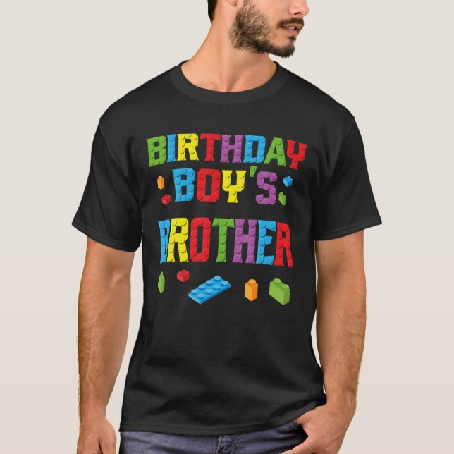 Master Builder Birthday Boy's Brother Byggande Bri T Shirt (Framsida)