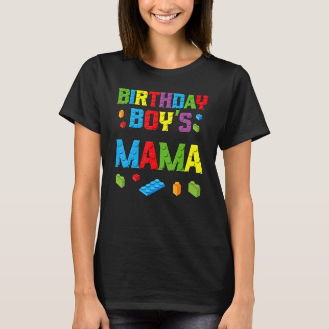 Master Builder Birthday Boy's Byggnad Bricks i Mam T Shirt (Framsida)