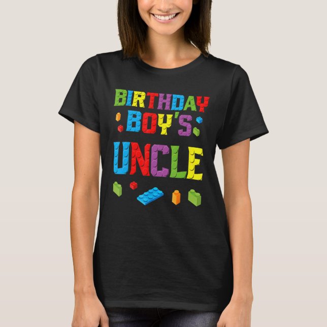 Master Builder Birthday Boy's farbror Byggnad Bric T Shirt (Framsida)