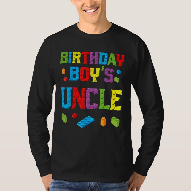 Master Builder Birthday Boy's farbror Byggnad Bric T Shirt (Framsida)