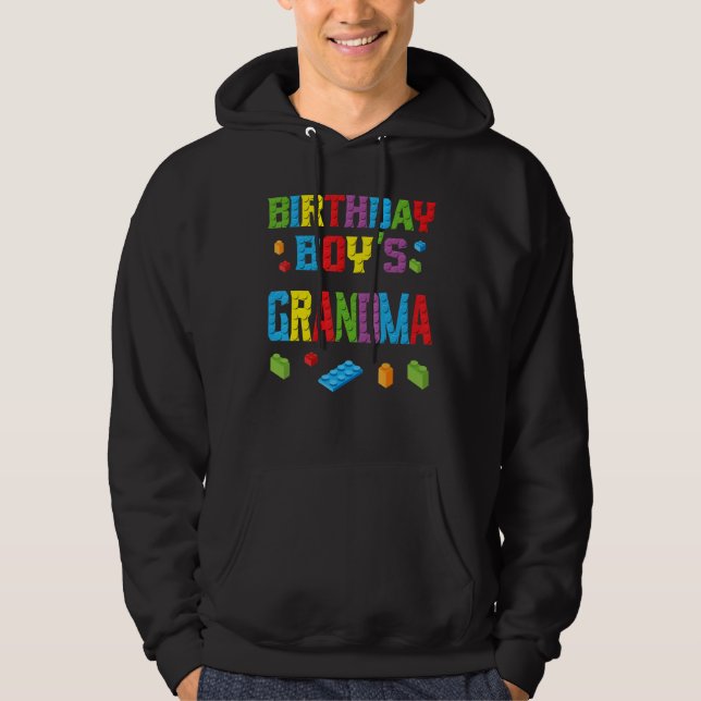 Master Builder Birthday Boy's Grandma Byggande Bri Hoodie (Framsida)