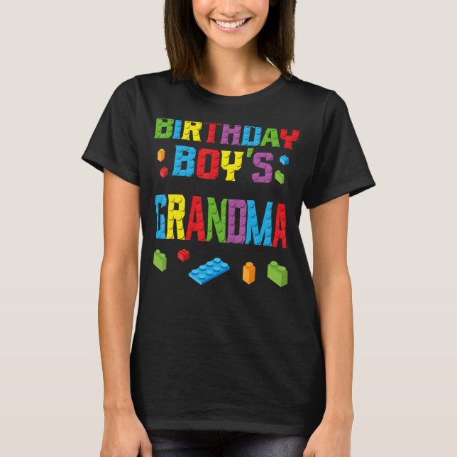 Master Builder Birthday Boy's Grandma Byggande Bri T Shirt (Framsida)
