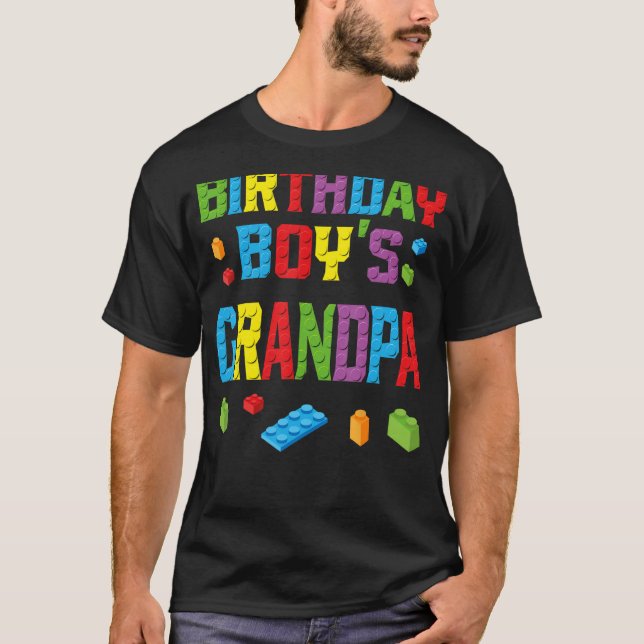 Master Builder Birthday Boy's Grandpa Byggnad Bri T Shirt (Framsida)