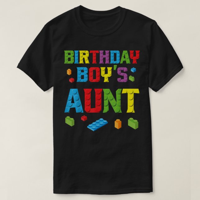 Master Builder Birthday Boy's Moster Byggnad Brick T Shirt (Design framsida)