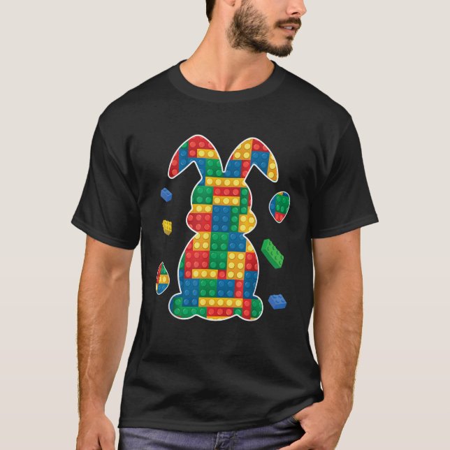 Master Builder Block Brick Building Easter Day Bun T Shirt (Framsida)