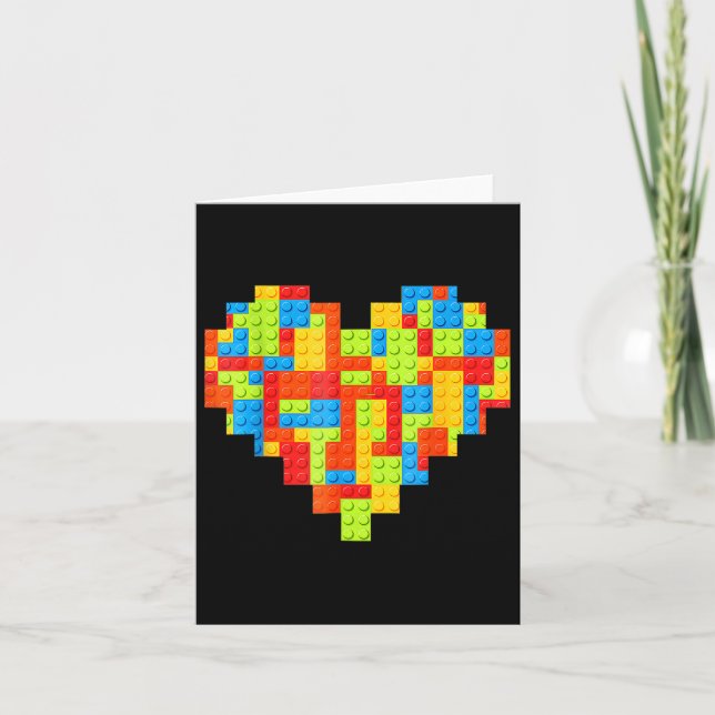 Master Builder Block Brick Building Heart Kort (Framsida)