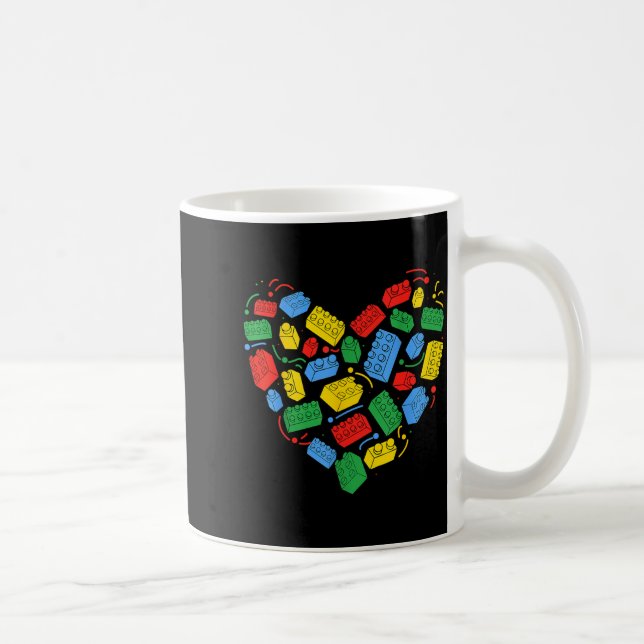 Master Builder Block Brick Building Heart Valentin Kaffemugg (Höger)