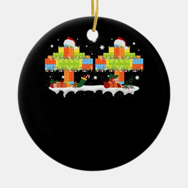 Master Builder Block Brick Bygger Träd jul Julgransprydnad Keramik (Framsidan)