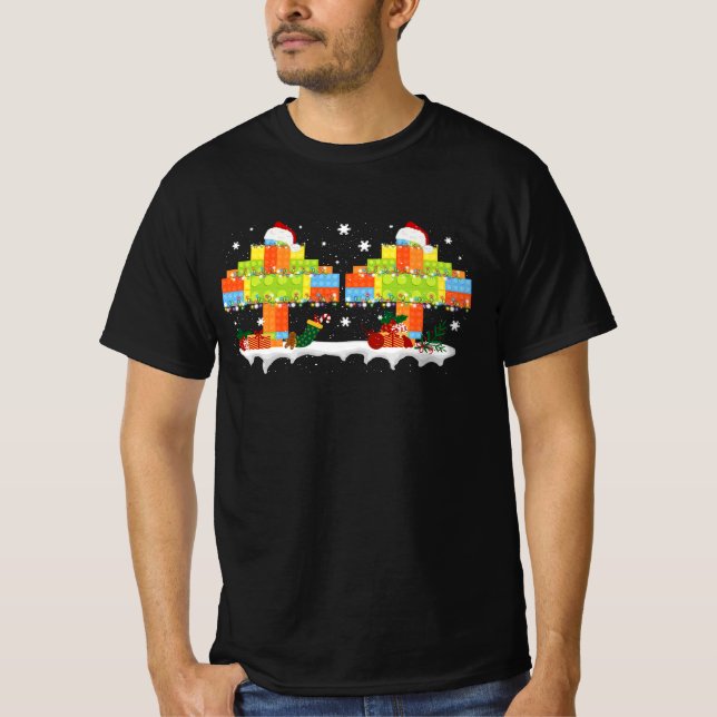 Master Builder Block Brick Bygger Träd jul T Shirt (Framsida)