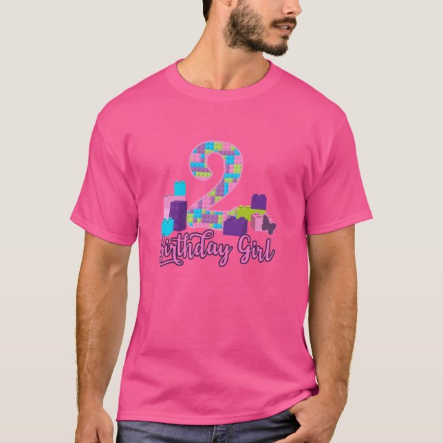 Master Builder blockerar 2:a födelsedag Flickan 2  T Shirt (Framsida)
