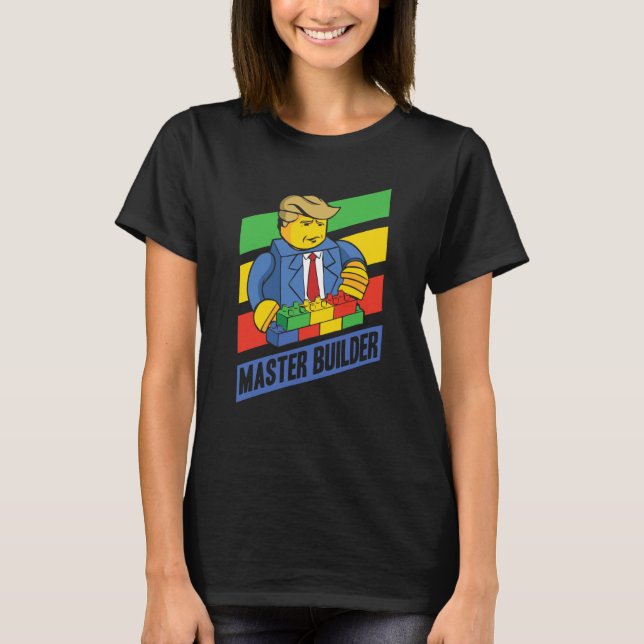 Master Builder Building Blocks Men Women Youth  10 T Shirt (Framsida)
