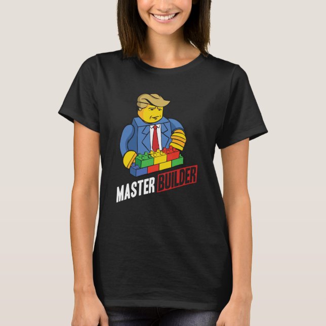 Master Builder Building Blocks Men Women Youth  27 T Shirt (Framsida)