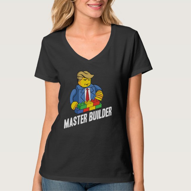 Master Builder Building Blocks Men Women Youth  28 T Shirt (Framsida)