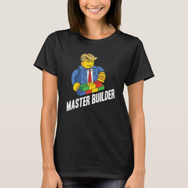Master Builder Building Blocks Men Women Youth  28 T Shirt (Framsida)