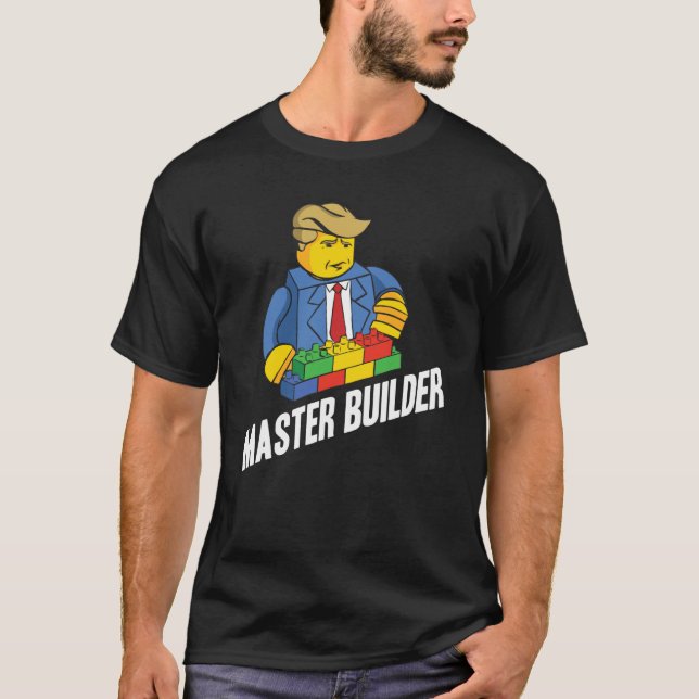 Master Builder Building Blocks Men Women Youth  28 T Shirt (Framsida)