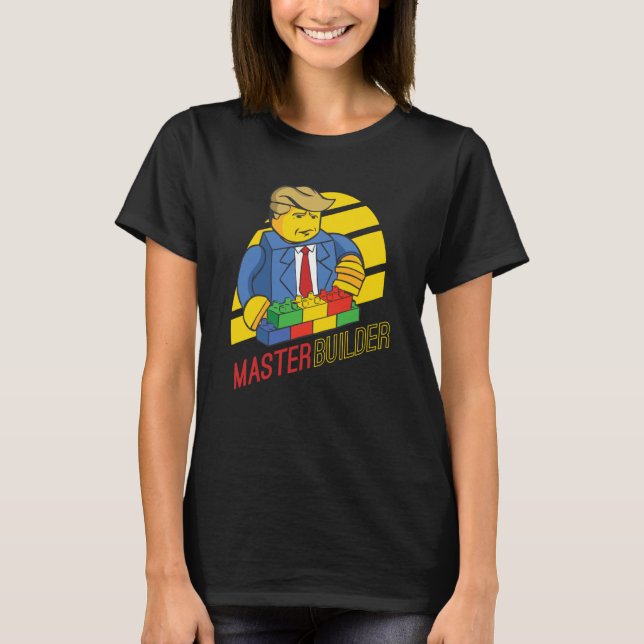 Master Builder Building Blocks Men Women Youth  7 T Shirt (Framsida)