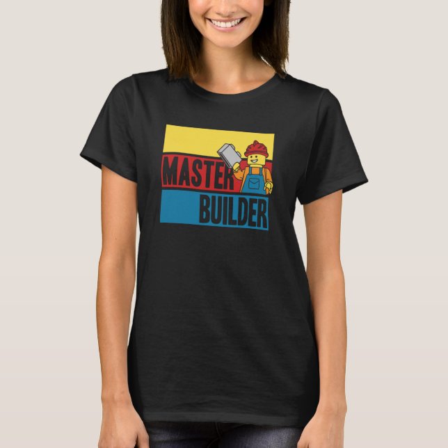 Master Builder Building Blocks Men Women Youth T Shirt (Framsida)