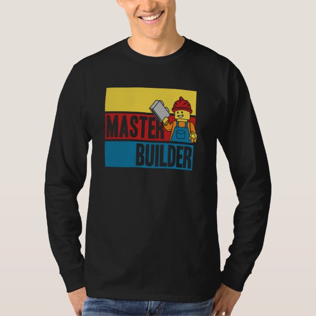 Master Builder Building Blocks Men Women Youth T Shirt (Framsida)