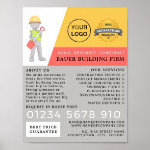 Master Builder, Bygg firm, Builders Advert Poster