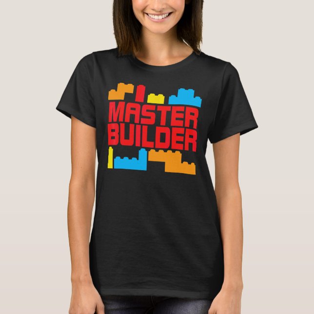 Master Builder Bygger block Brick Leksak Kids Tod T Shirt (Framsida)
