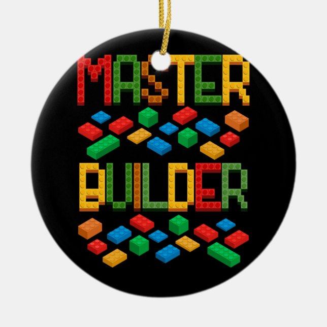 Master Builder Bygger block Bricks Dabbing Figu Julgransprydnad Keramik (Framsidan)