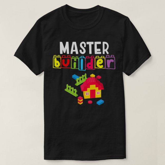 Master Builder Bygger blockera grundbyggare till T Shirt (Design framsida)