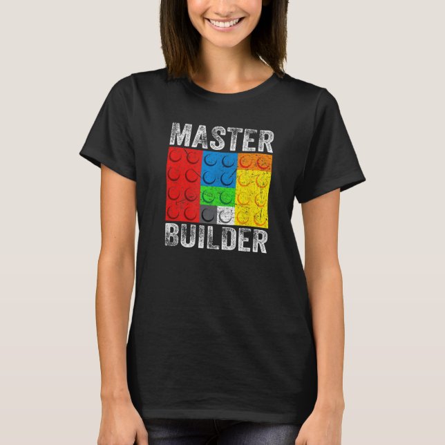 Master Builder Bygger blockerar grundbyggaren Leks T Shirt (Framsida)