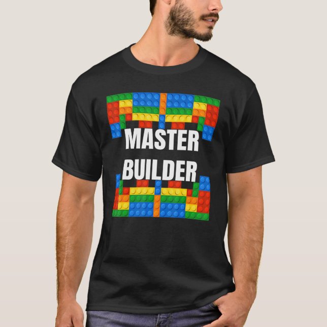 Master Builder Bygger blockerar grundbyggaren Leks T Shirt (Framsida)