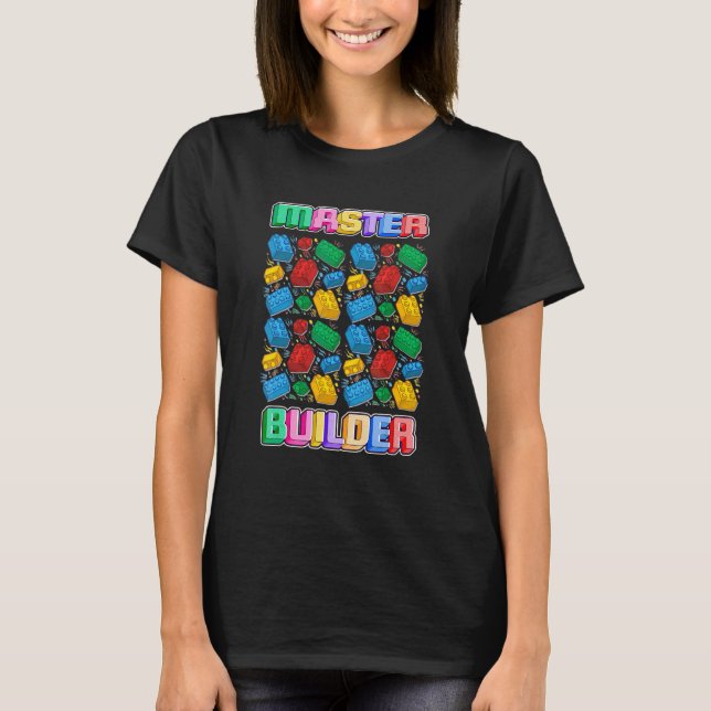 Master Builder Bygger blockerar grundbyggaren Leks T Shirt (Framsida)