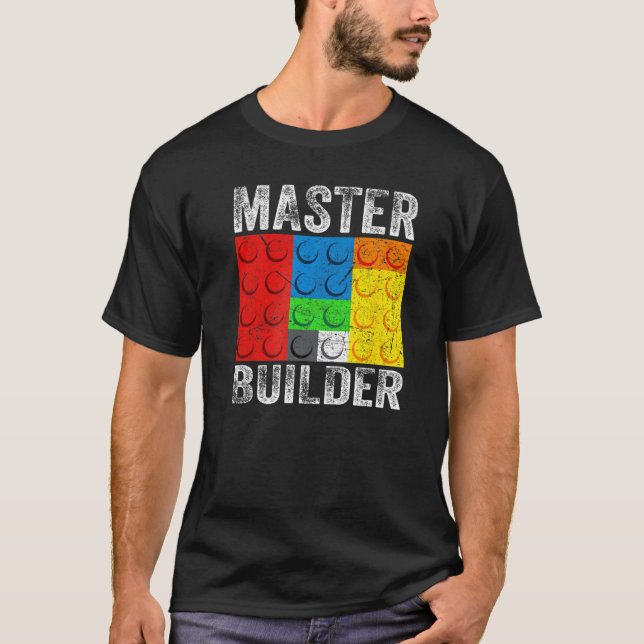 Master Builder Bygger blockerar grundbyggaren Leks T Shirt (Framsida)